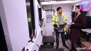 German GF TinyEmily tricked electrician Lover to Cheating Fuck