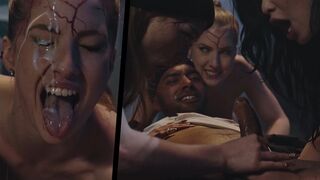 Femdom Reverse Gang-bang - Lesbians Possessed by Horny Demons Rides Dark Stud with Multiple Creampies