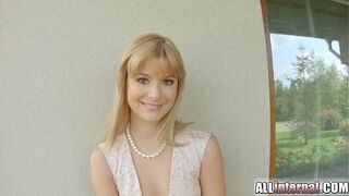 All Internal cute blonde teases with her body before fucking