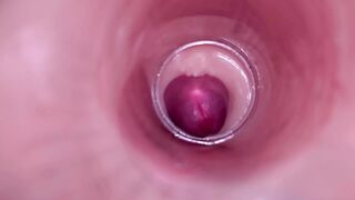 Female Insemination - Internal Cam Captures Deep Male Ejaculation