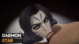 Kai'Sa gives a oral sex until he orgasm
