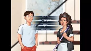 He is fucking his maid and sperm inside her